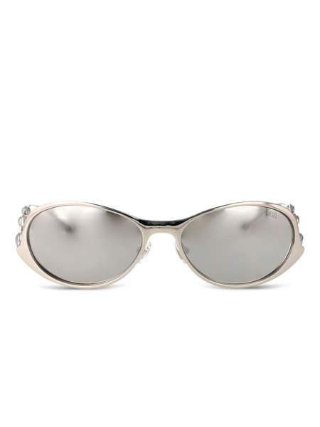  Diesel Oval-frame Embellished Sunglasses - Gold 