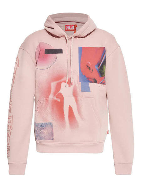  Diesel Printed Hoodie - Pink 