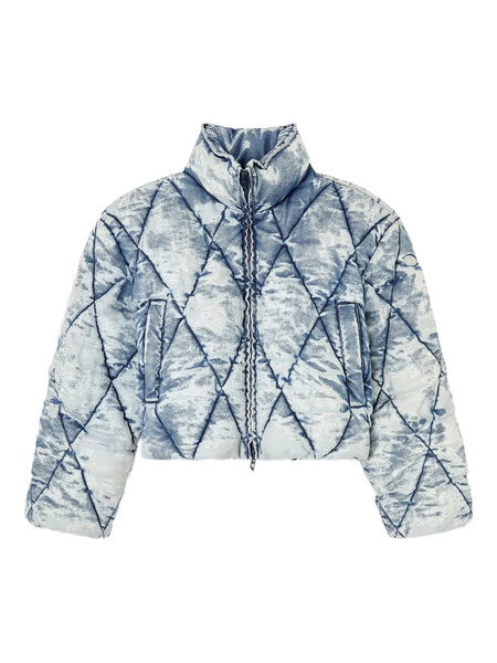  Diesel Quilted Acid-wash Puffer Jacket - Blue 