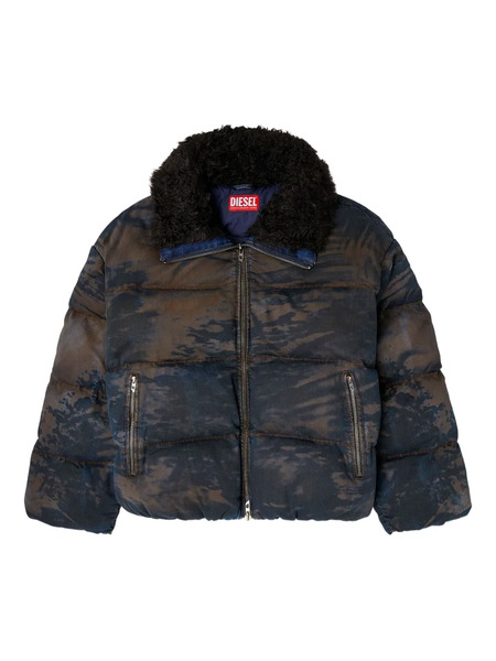  Diesel Quilted Trimmed-collar Padded Jacket - Black 
