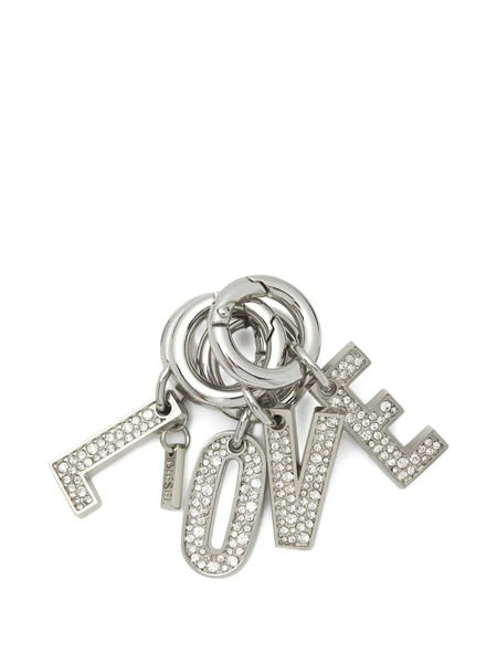  Diesel Rhinestone Charm-love Keyring - Silver 
