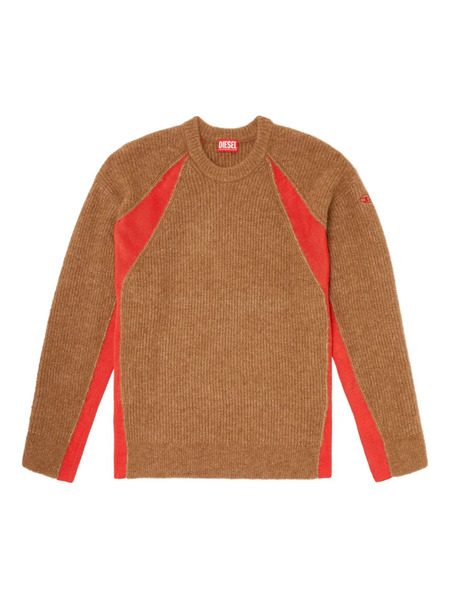  Diesel Ribbed-panel Sweater - Brown 