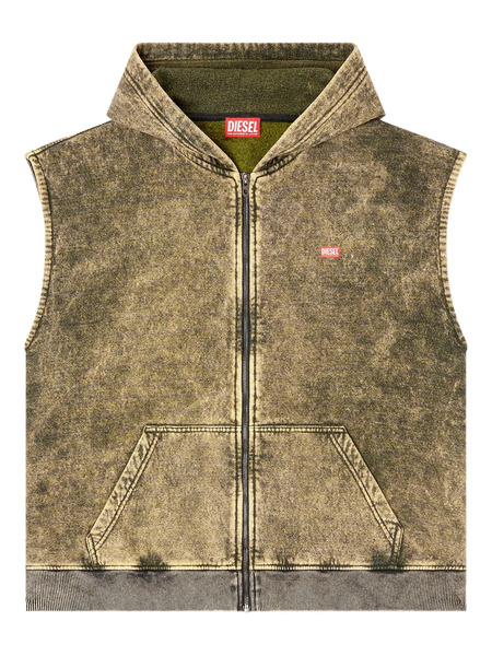  Diesel S-boxt-sl-zip Hooded Gilet - Brown 