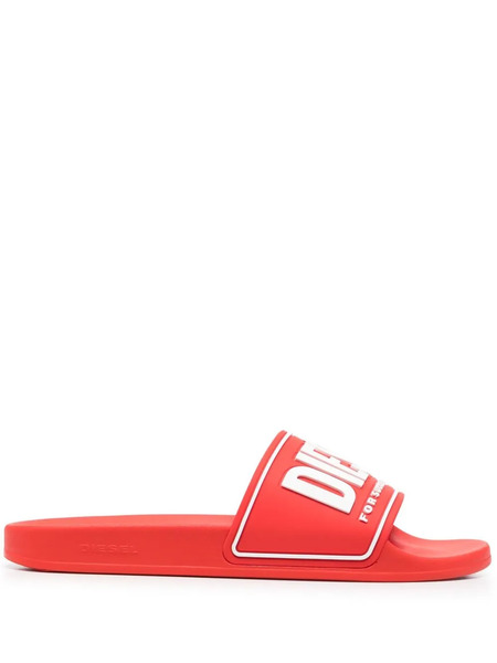  Diesel Sa-mayemi Cc Logo-embossed Slides - Red 