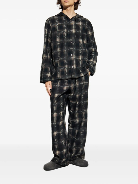  Diesel Set-orlando-utlt Hooded Checked Pyjamas - Grey 