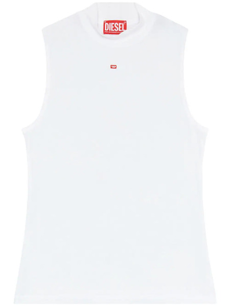  Diesel T-mokky-sl-microdiv Mock-neck Top - White 
