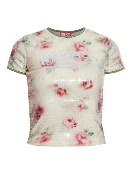  Diesel T-unkel Floral Sequin T-shirt - Neutrals 