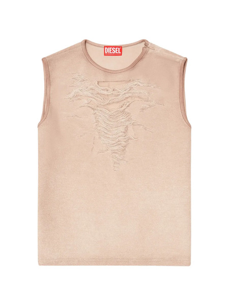  Diesel T-yasi-s1 Distressed Sleeveless Top - Neutrals 