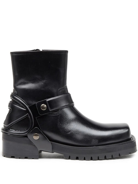  Diesel Texan Ch Leather Boots - Black 