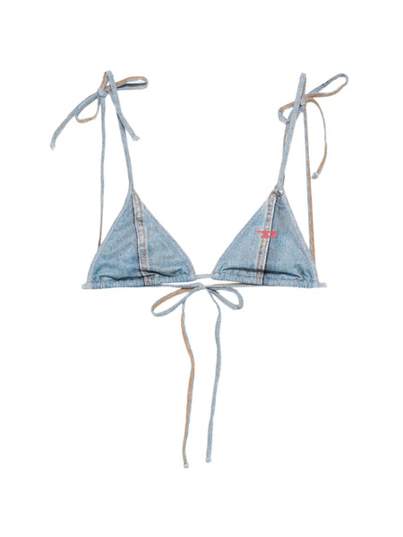  Diesel Tie Detail Triangle Bikini Top - Blue 