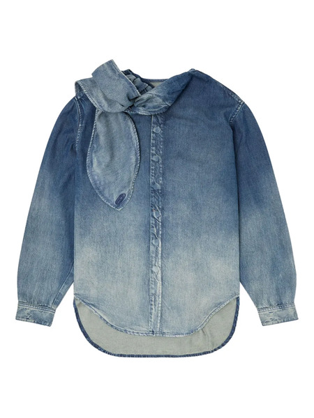  Diesel Tie-neck Denim Blouse - Blue 