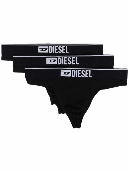  Diesel Umbr-string Thongs (pack Of Three) - Black 