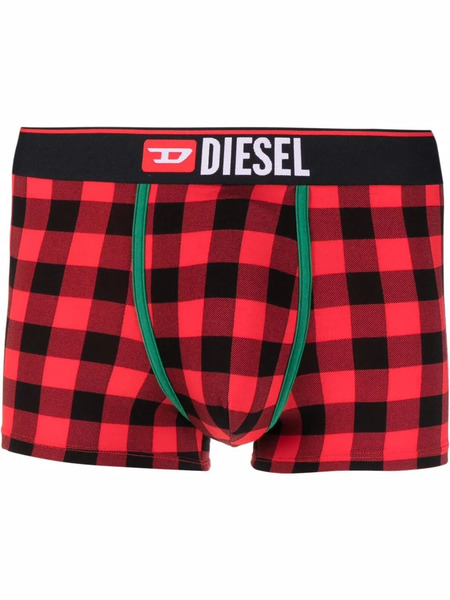  Diesel Umbx-damien Checked Boxers - Red 