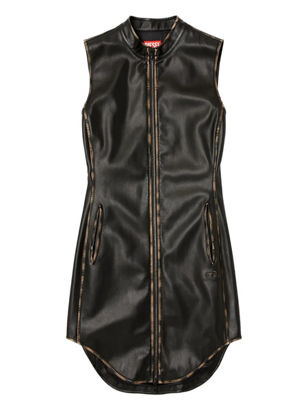  Diesel Zip-front Sleeveless Mini Dress - Black 