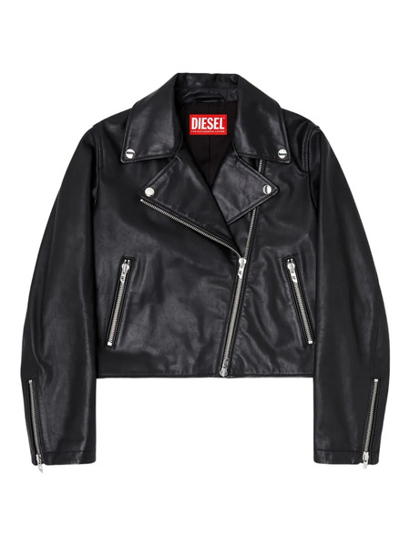  Diesel Zip-up Leather Jacket - Black 