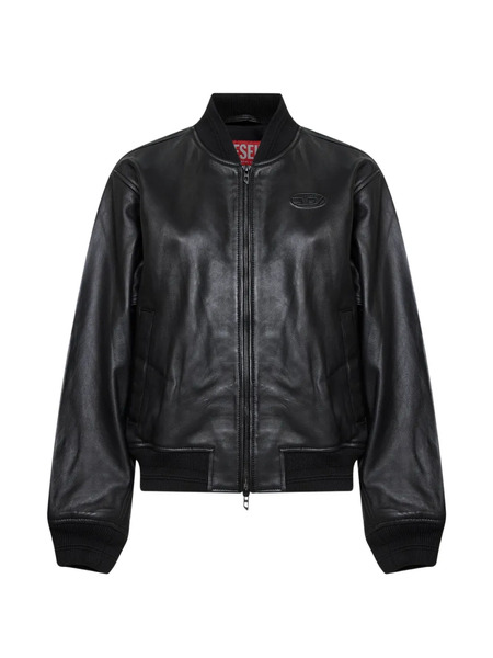 Diesel Zip-up Leather Jacket - Black 