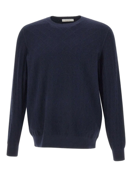  Diktat Diamond-pattern Crew-neck Sweater - Blue 