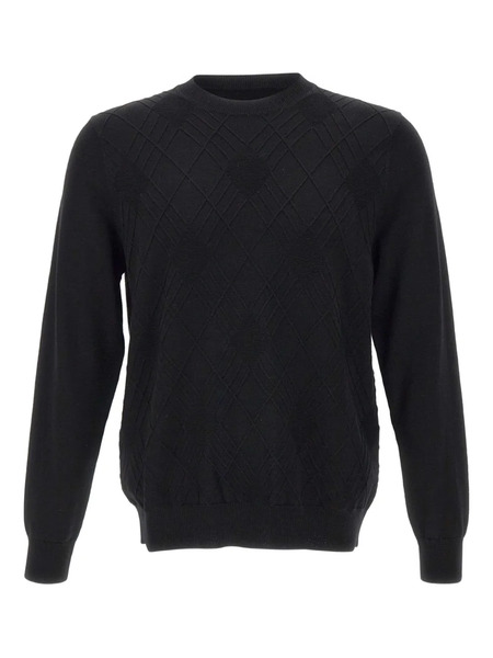  Diktat Diamond-weave Crew-neck Sweater - Black 