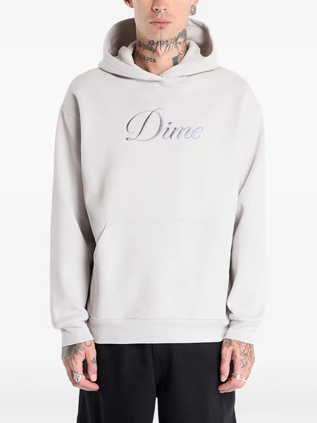  Dime Cursive-logo Hoodie - Neutrals 