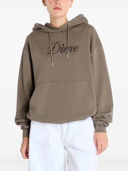  Dime Cursive Studded Hoodie - Brown 