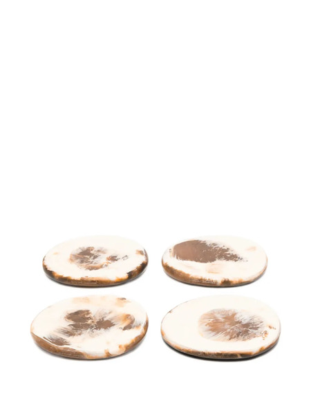  Dinosaur Designs Marble-effect Coasters (set Of Four) - Neutrals 