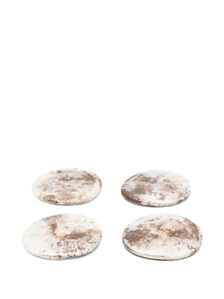  Dinosaur Designs Marble-effect Coasters (set Of Four) - Neutrals 