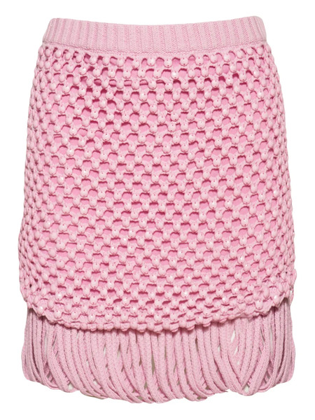  Diotima Fringe Knitted Mini Skirt - Pink 