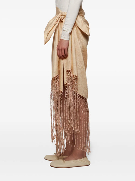  Diotima Fringed Midi Skirt - Neutrals 