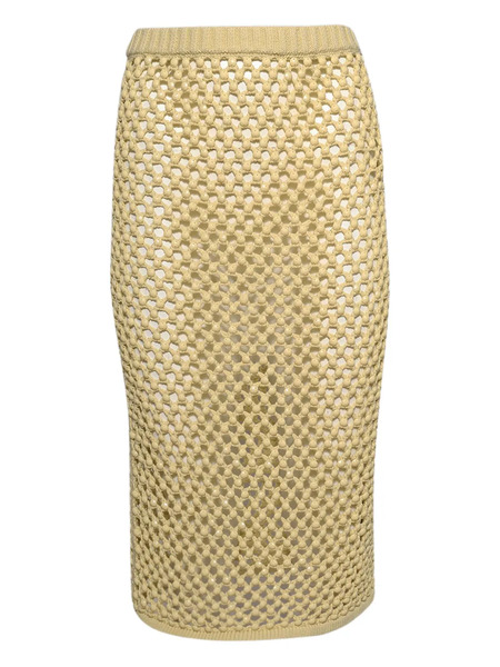  Diotima Spice Openwork Midi Skirt - Yellow 