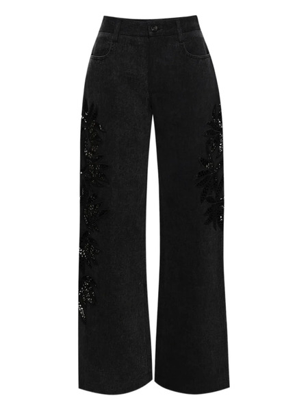  Diotima Stulla Floral-lace Jeans - Black 