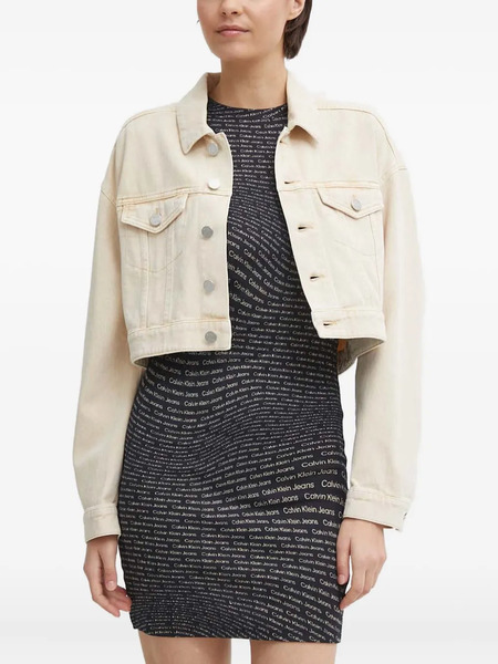  Dkny Buttoned Logo-print Jacket - Neutrals 