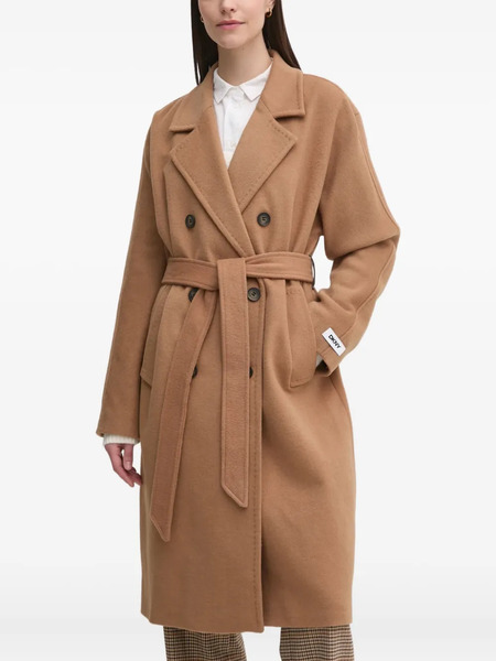  Dkny Double-breasted Belted Coat - Brown 