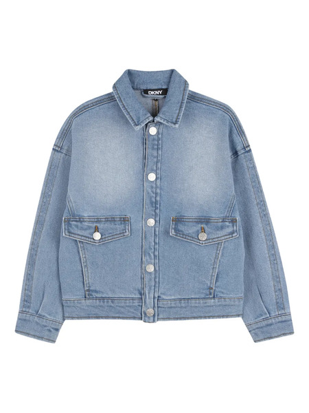  Dkny Kids Collared Denim Jacket - Blue 