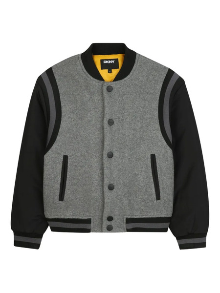  Dkny Kids Logo-embroidered Bomber Jacket - Grey 