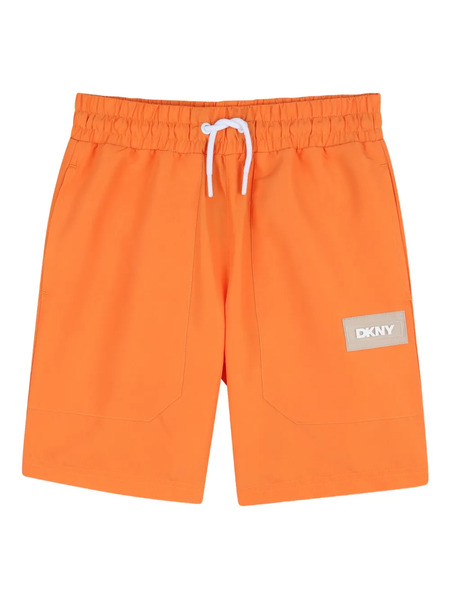  Dkny Kids Logo-patch Swim Shorts - Orange 