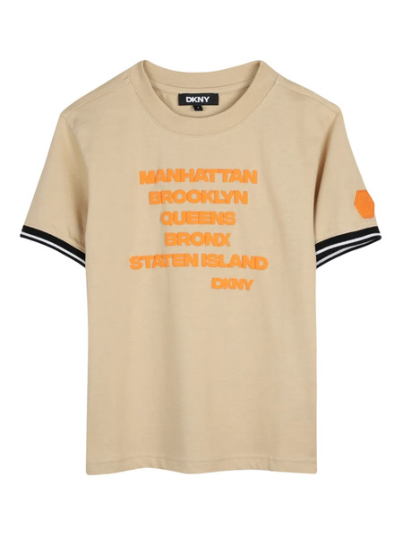  Dkny Kids Logo-patch T-shirt - Neutrals 