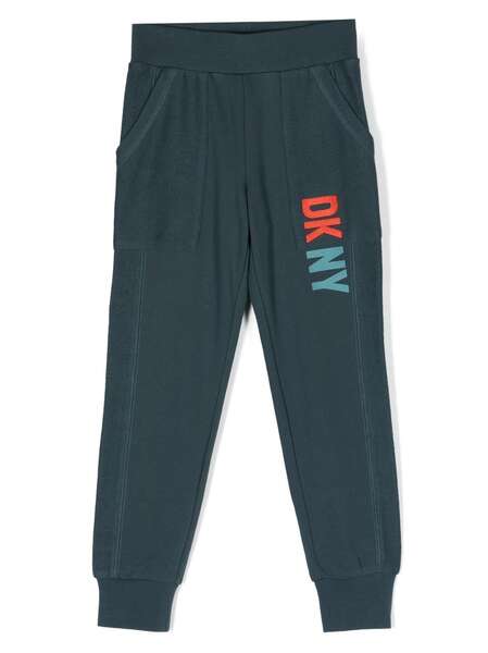  Dkny Kids Logo Print Patchwork Track Pants - Blue 