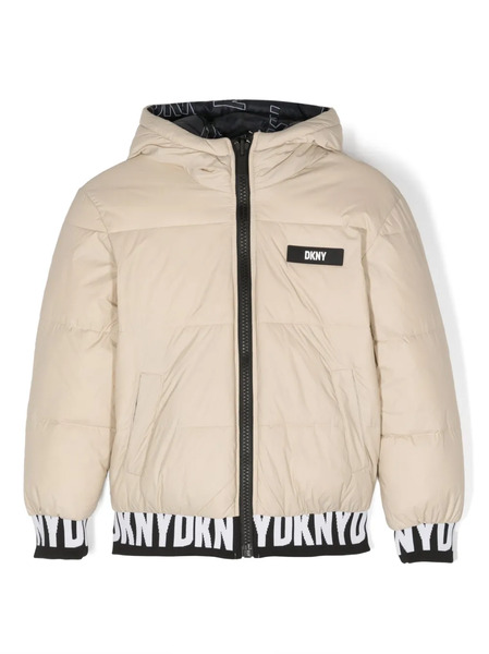  Dkny Kids Reversible Padded Hooded Jacket - Neutrals 