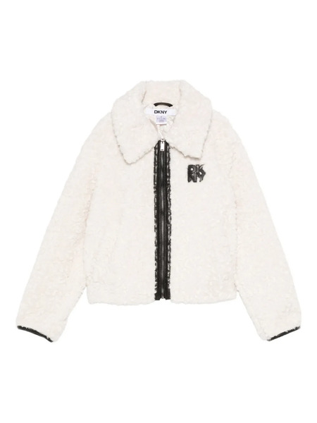  Dkny Logo-patch Zip-up Jacket - White 