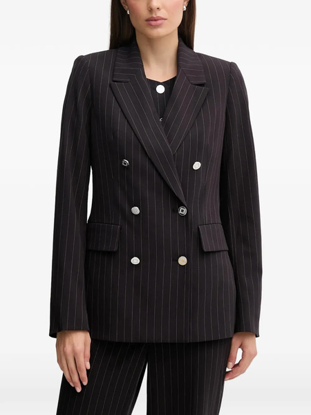  Dkny Pinstripe Double-breasted Blazer - Black 
