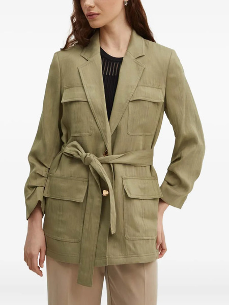  Dkny Pocket Belted Jacket - Green 