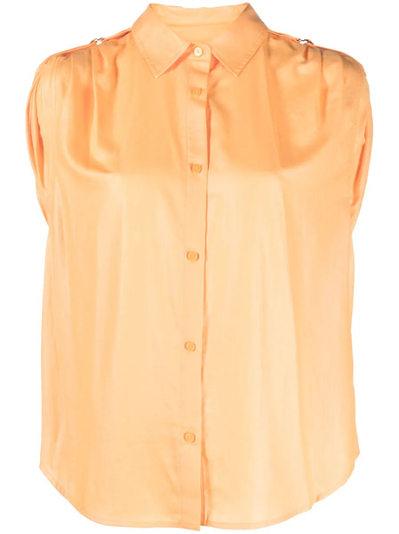  Dkny Shoulder Roll-tab Blouse - Orange 