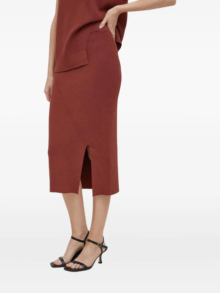  Dkny Side-slit Midi Skirt - Red 