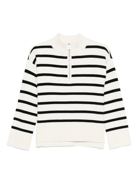  Dkny Striped Half-zip Jumper - White 