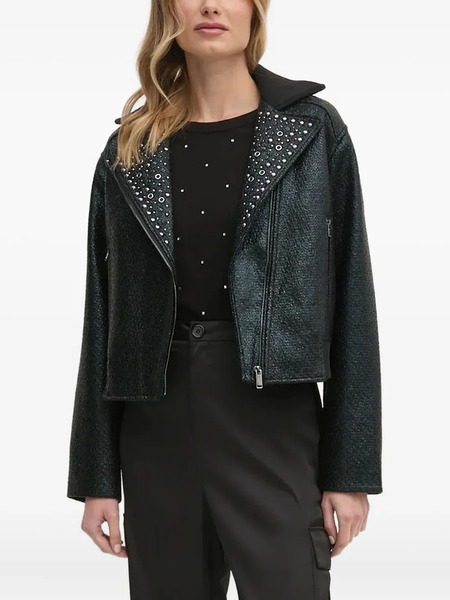  Dkny Stud-embellished Biker Jacket - Black 