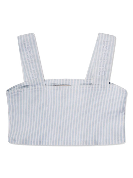  Dl1961 Kids Stripe-pattern Denim Cropped Top - Blue 