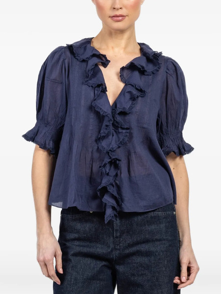  Dôen Henri Ruffled Top - Blue 