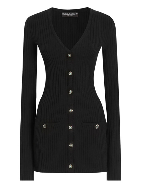  Dolce & Gabbana Button Ribbed Jacket - Black 