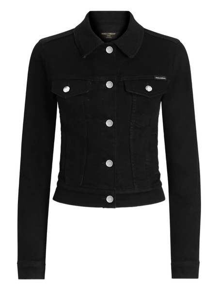  Dolce & Gabbana Buttoned Denim Jacket - Black 
