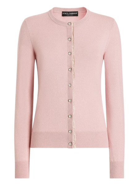  Dolce & Gabbana Buttoned Lace Cardigan - Pink 